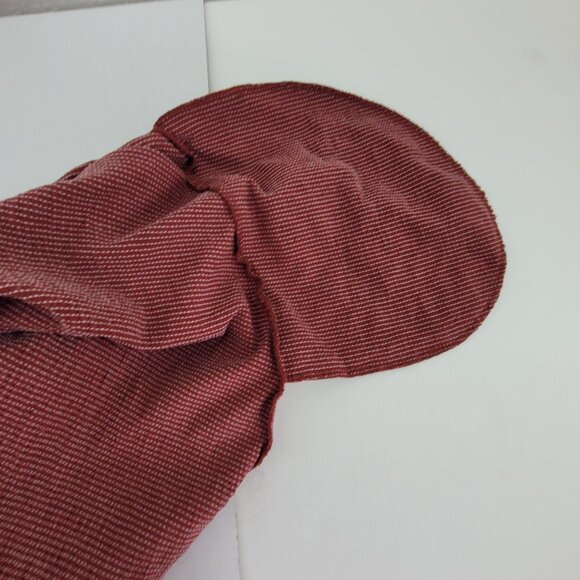 Lands End Dress Women's L Red Cotton Stretch Crinkle Pockets Hi-Low - Picture 12 of 12